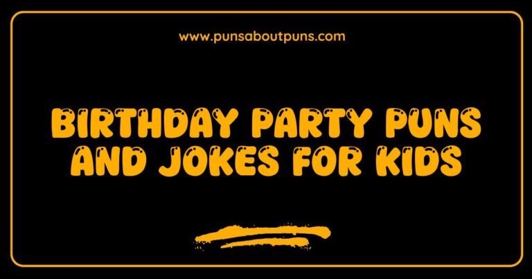 Here are a few options, playing with slightly different focuses: **Option 1 (Focus on fun):** > A cartoon illustration of a birthday cake with candles, surrounded by laughing kids, representing birthday party puns and jokes for kids. **Option 2 (Focus on content):** > Image showcasing the fun of birthday party puns and jokes for kids with a playful scene of children enjoying a party. **Option 3 (Focus on the purpose):** > A vibrant picture depicting children celebrating a birthday, ideal for articles or resources about birthday party puns and jokes for kids. **Option 4 (Shorter, still descriptive):** > Kids at a birthday party, a visual representation of birthday party puns and jokes for kids.
