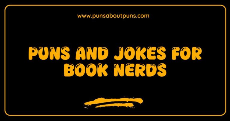 Okay, here are a few options for SEO-optimized alt text for an image related to Puns and jokes for book nerds, keeping it descriptive and natural: **Option 1 (General):** > A humorous illustration showcasing various book-related puns and jokes for book nerds, with speech bubbles and quirky characters. **Option 2 (If the image includes visual elements):** > Image depicting a stack of books with funny faces and speech bubbles containing puns and jokes for book nerds. **Option 3 (If the image shows specific jokes):** > A collection of visual puns and jokes for book nerds, featuring plays on words related to classic literature and reading. **Option 4 (If the image is a meme-style graphic):** > Funny meme-style image with text containing puns and jokes for book nerds, designed for sharing on social media. **Option 5 (Short and Sweet):** >