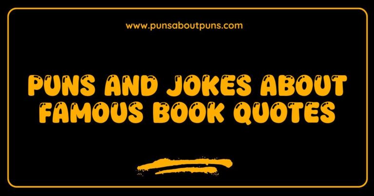 Here are a few options, playing with slightly different angles: **Option 1 (Focus on the concept):** > A humorous image illustrating puns and jokes about famous book quotes. **Option 2 (More specific):** > Cartoon depicting funny wordplay and jokes based on well-known quotes from literature. **Option 3 (Slightly more engaging):** > Image showcasing clever puns and jokes inspired by famous quotes from books, perfect for literature lovers. **Option 4 (Direct and straightforward):** > Illustration of puns and jokes referencing famous book quotes. **Why these work:** * **Keywords:** They all naturally include puns and jokes about famous book quotes or variations. * **Descriptive:** They tell the user what the image is about (humorous, wordplay, literary quotes). * **Contextual:** They hint at the image's purpose (entertainment for book lovers).