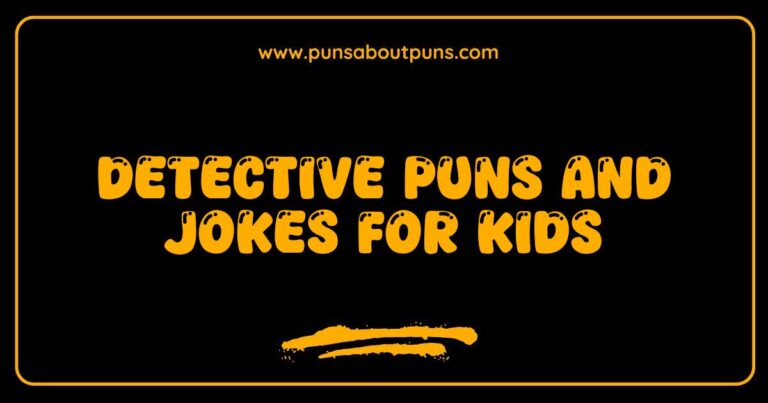 Here are a few options, playing with slightly different angles: **Option 1 (Focus on the humor):** > A cartoon detective with a magnifying glass, illustrating the fun of detective puns and jokes for kids. **Option 2 (Focus on the content):** > Image showing a playful scene related to detective jokes for kids, highlighting the lighthearted nature of detective puns. **Option 3 (More specific):** > A picture of a child dressed as a detective, showcasing the enjoyment of detective puns and jokes for kids. **Option 4 (Simple and direct):** > Illustration for detective puns and jokes for kids, featuring a cartoon detective character. **Option 5 (Slightly longer and more engaging):** > A kid-friendly image demonstrating the humor found in detective puns and jokes for kids, perfect for young sleuths.