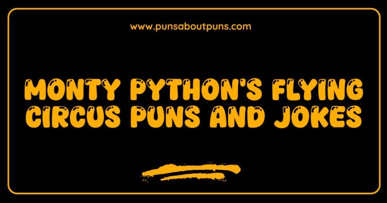 Here are a few options, playing with different aspects: **Option 1 (Focus on the show):** > A still from Monty Pythons Flying Circus featuring absurd humor and visual gags, showcasing the shows iconic style of puns and jokes. **Option 2 (Focus on the humor):** > Scene depicting classic Monty Pythons Flying Circus puns and jokes, highlighting the shows surreal and comedic sketches. **Option 3 (More specific about a visual):** > A bizarre and funny moment from Monty Pythons Flying Circus illustrating the shows unique brand of wordplay and visual puns and jokes. **Option 4 (Slightly shorter):** > Image from Monty Pythons Flying Circus showing examples of the shows memorable puns and jokes. **Why these are SEO-optimized:** * **Keyword Inclusion:** They all include Monty Python's Flying Circus puns and jokes or variations naturally within the descriptive text. *