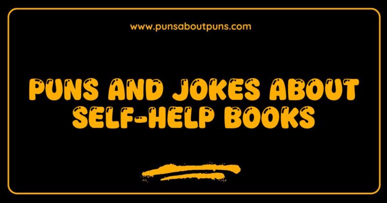 Okay, here are a few options, playing with slightly different angles, all aiming for SEO and natural language: **Option 1 (Focus on the humor):** > A humorous illustration depicting a stack of self-help books with speech bubbles containing puns and jokes about self-help. **Option 2 (Focus on the theme):** > Image showing funny puns and jokes about self-help books, ideal for readers who appreciate lighthearted book humor. **Option 3 (More specific):** > Cartoon-style drawing showcasing a collection of self-help books with witty puns and jokes written on their covers, highlighting the humorous side of self-improvement. **Option 4 (Shorter and direct):** > Image of self-help books featuring puns and jokes related to their subject matter. **Explanation of why these work:** * **Self-help books** is the core keyword and is included naturally. *