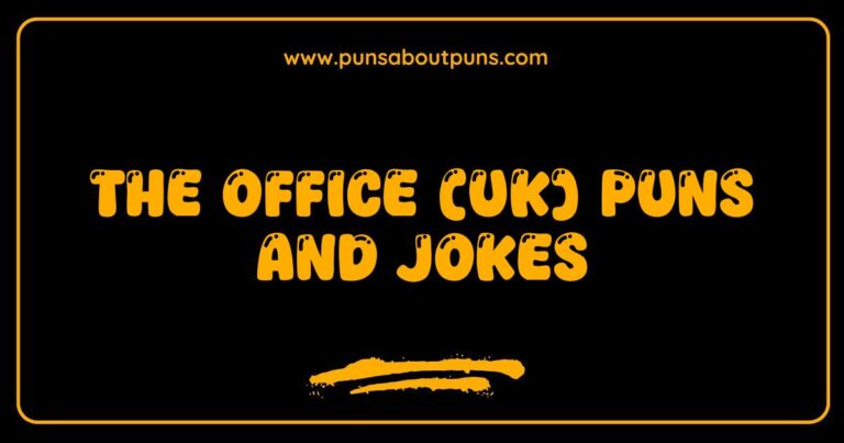 Here are a few options, playing with slightly different angles: **Option 1 (Focus on the show):** > A still from The Office UK showcasing a classic awkward moment, perfect for fans who appreciate the show's dry humor and puns. **Option 2 (Focus on the humor):** > Image illustrating the cringe-worthy humor often found in The Office UK, particularly its memorable puns and jokes. **Option 3 (Focus on the characters):** > A scene from The Office UK featuring characters known for their awkward interactions and the many puns and jokes within the show. **Option 4 (More specific if you have a particular scene):** > David Brent in a scene from The Office UK, a moment likely to feature one of his infamous puns or jokes. **Option 5 (Short and Sweet):** > The Office UK image showcasing the show's signature style of puns and jokes. **Key Considerations:**