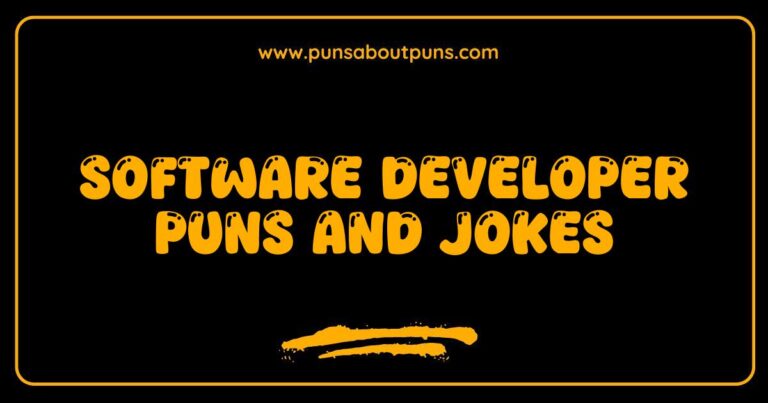 Here are a few options for SEO-optimized alt text, depending on the specific image: **Option 1 (If the image is a visual pun, like code with a funny error message):** Funny software developer pun showing code with a humorous error message. A great example of software developer jokes and humor. **Option 2 (If the image is a meme or cartoon related to coding):** Software developer meme illustrating a common struggle or funny situation in coding. One of many relatable software developer puns and jokes. **Option 3 (If the image is text-based, like a list of puns):** List of clever software developer puns and jokes. This image showcases some lighthearted humor for programmers and coders. **Option 4 (If the image is someone laughing at a computer):** A person laughing at their computer screen, likely reading software developer puns and jokes. Humor and coding go hand in hand. **Key