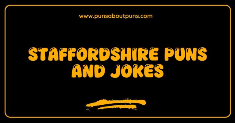 Here are a few options for SEO-optimized alt text for an image related to Staffordshire Puns and Jokes, catering to different potential image content: **Option 1 (Image showing a funny picture of a Staffordshire Bull Terrier):** Staffordshire Bull Terrier making a funny face. Enjoy Staffordshire puns and jokes with this adorable picture. **Option 2 (Image showing text-based puns related to Staffordshire):** A collection of Staffordshire puns and jokes displayed creatively. Get your dose of humor from these clever wordplays. **Option 3 (Image showing a map of Staffordshire with humorous annotations):** Map of Staffordshire with funny annotations and local humor. Discover Staffordshire puns and jokes related to the area. **Option 4 (Image of a mug with a pun about Staffordshire on it):** Funny mug with a Staffordshire pun. Perfect gift for fans of Staffordshire jokes and humor. **Explanation of SEO elements:** * **Main Keyword:**
