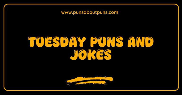 Here are a few options for SEO-optimized alt text for an image related to Tuesday Puns and Jokes, varying slightly in focus: **Option 1 (General):** `Tuesday puns and jokes image showing funny text or meme related to Tuesday.` **Option 2 (If the image is a specific visual gag):** `Humorous Tuesday pun image depicting [briefly describe the visual, e.g., a calendar with a funny face] for a dose of Tuesday jokes.` **Option 3 (If it's a text-based image):** `Funny text-based image containing Tuesday puns and jokes to brighten your Tuesday.` **Option 4 (If it features a specific character or object):** `Image with [character/object, e.g., a coffee cup] delivering Tuesday puns and jokes for a humorous start to the day.` **Key improvements and explanations:** * **Target Keyword:** The phrase Tuesday