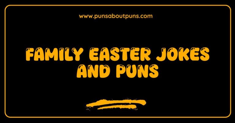 Here are a few options for SEO-optimized alt text for an image related to Family Easter Jokes and Puns, keeping them descriptive and natural: **Option 1 (Focus on Visual):** `Family laughing at Easter jokes and puns during Easter dinner celebration.` **Option 2 (Focus on Humor):** `Easter egg hunt with family followed by sharing funny Easter jokes and puns.` **Option 3 (More General):** `Family enjoying Easter together with funny Easter jokes and puns.` **Option 4 (If the image shows a joke written down):** `Handwritten Easter joke pun on a card for a fun family Easter.` **Why these are good:** * **Include the Keyword:** Easter jokes and puns or a variation is naturally included. * **Descriptive:** They give a basic idea of what the image shows. * **Concise:** They are short and to the point. *