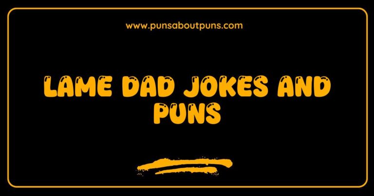 Here are a few options for SEO-optimized alt text for an image related to Lame Dad Jokes and Puns, depending on what the image actually *shows*: **Option 1 (Image shows a dad telling a joke and his family cringing):** `Dad telling a lame dad joke, family cringing. The perfect example of corny dad jokes and puns.` **Option 2 (Image shows text overlay with a funny dad joke):** `Funny dad joke and pun displayed in text. Find more lame dad jokes here!` **Option 3 (Image shows a collection of items related to dad jokes like a pun-filled mug):** `Collection of items representing lame dad jokes and puns, including a pun mug and a joke book.` **Option 4 (Image shows a person laughing at a dad joke):** `Person laughing at a dad joke, proving even lame dad jokes and puns can be funny.` **Key improvements and