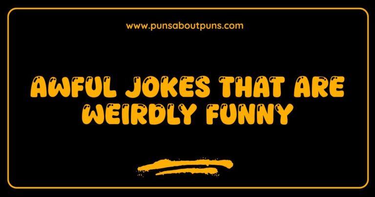 Awful joke illustration featuring a confused person reacting to a bizarre pun, highlighting the humor in awful jokes that are weirdly funny.