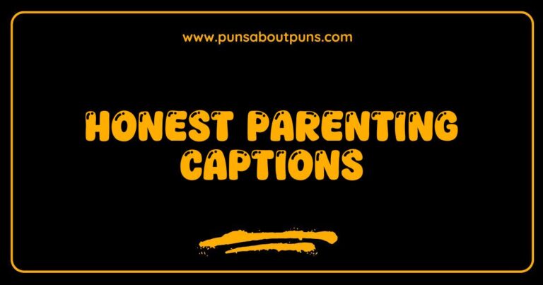 Honest parenting captions for social media, showing a tired parent laughing with their messy kids.