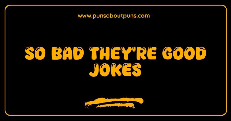 Man dramatically reacting to a cheesy joke, illustrating 'so bad they're good jokes'.